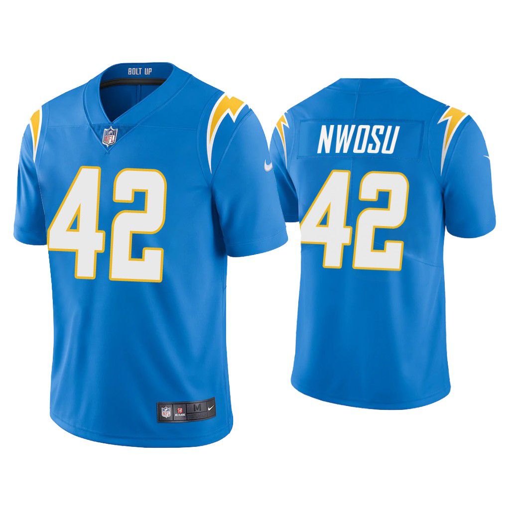 Men Los Angeles Chargers 42 Uchenna Nwosu Nike Powder Blue Limited NFL Jersey